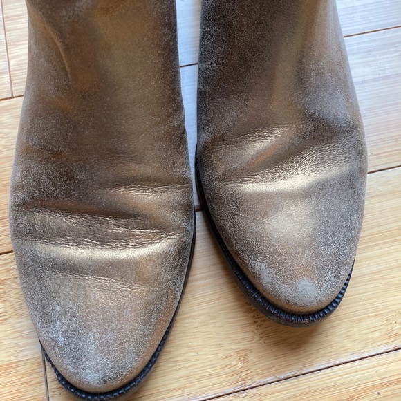 J Crew Gold Ankle Booties Size 9.5 - Picture 2 of 6